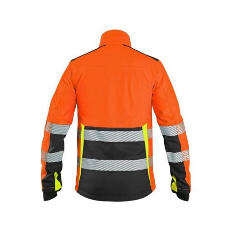 Męska kurtka ostrzegawcza softshell CXS Benson Canis kolor pomarańczowo-czarny - 2